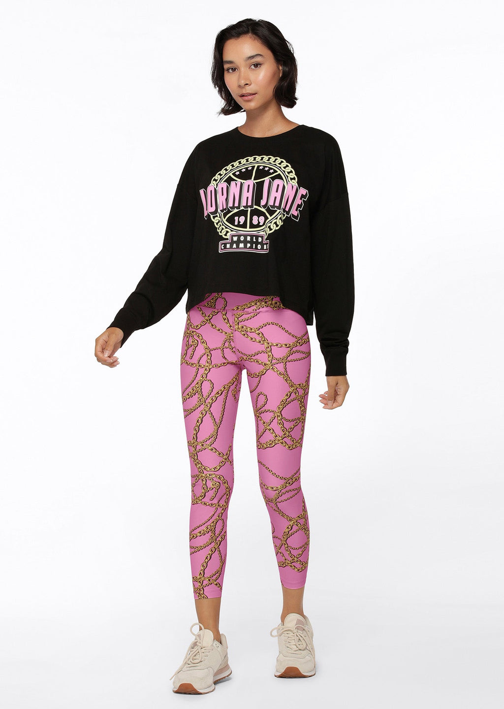 Chain Cropped Long Sleeve Top