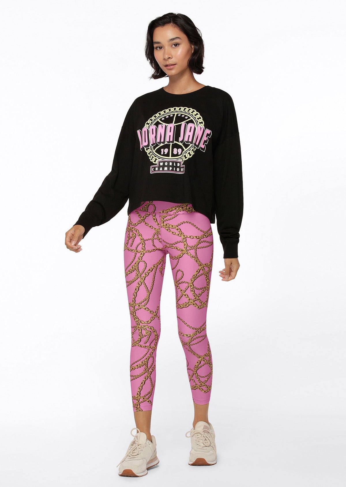 Chain Cropped Long Sleeve Top