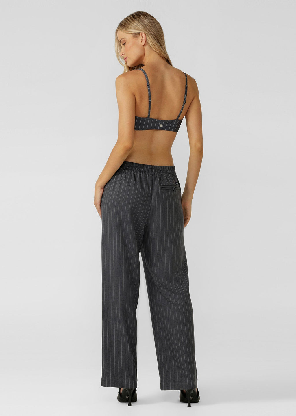 Effortless Pinstripe Sports Bra