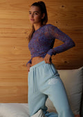 Midnight Ditsy Active Long Sleeve Mesh Top