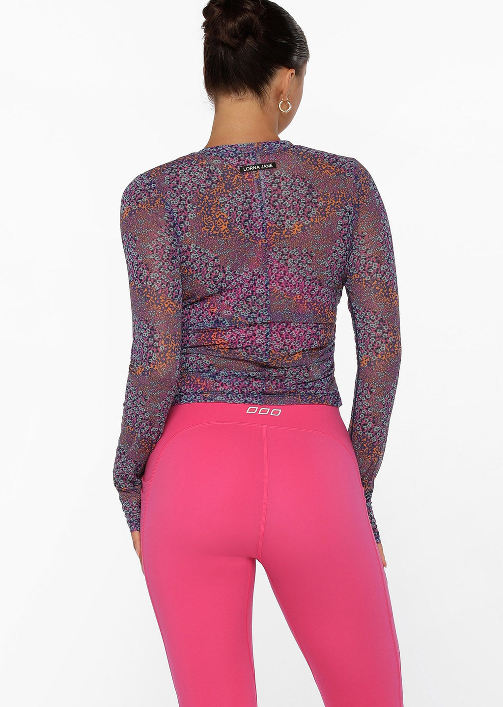 Midnight Ditsy Active Long Sleeve Mesh Top