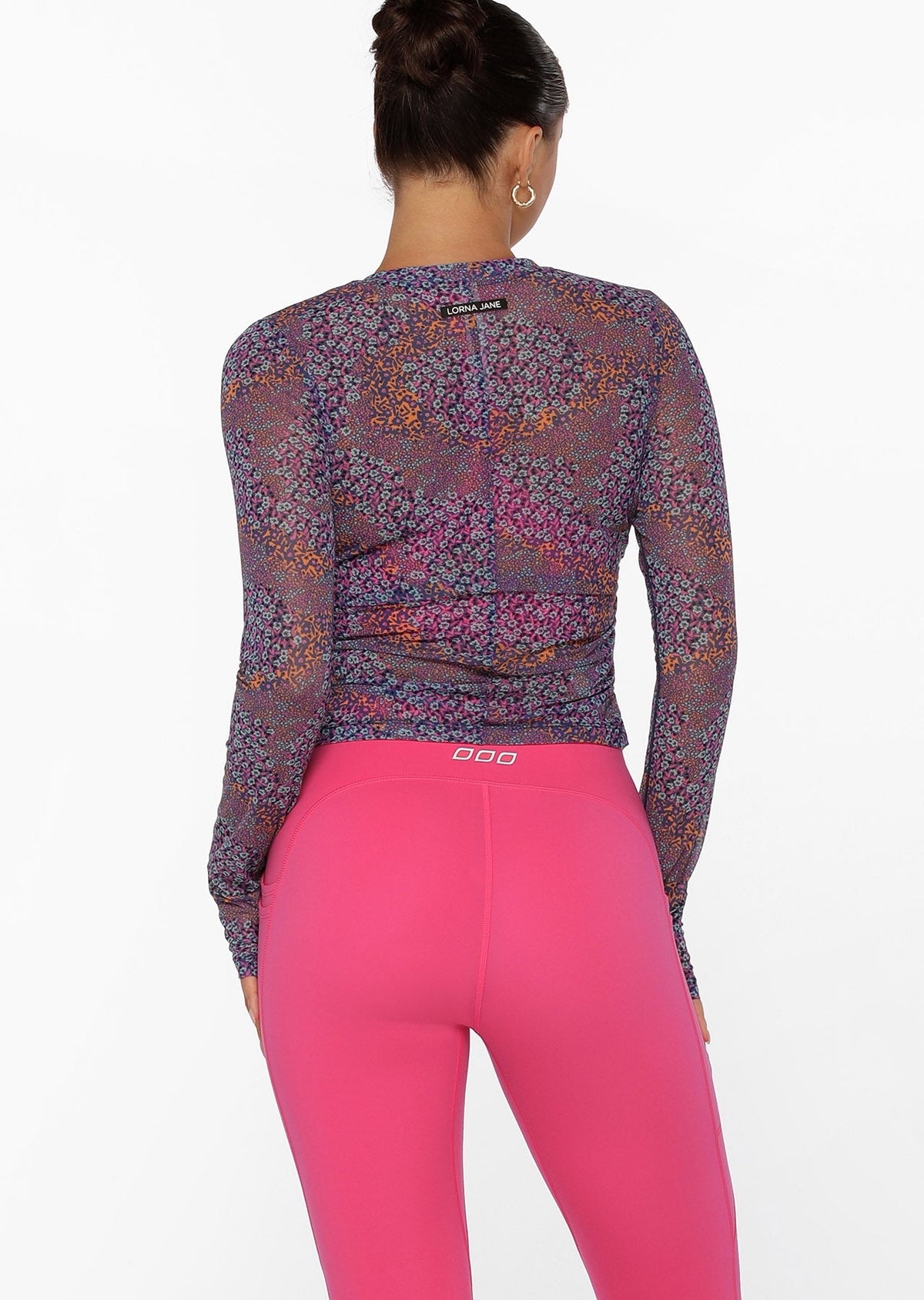 Midnight Ditsy Active Long Sleeve Mesh Top