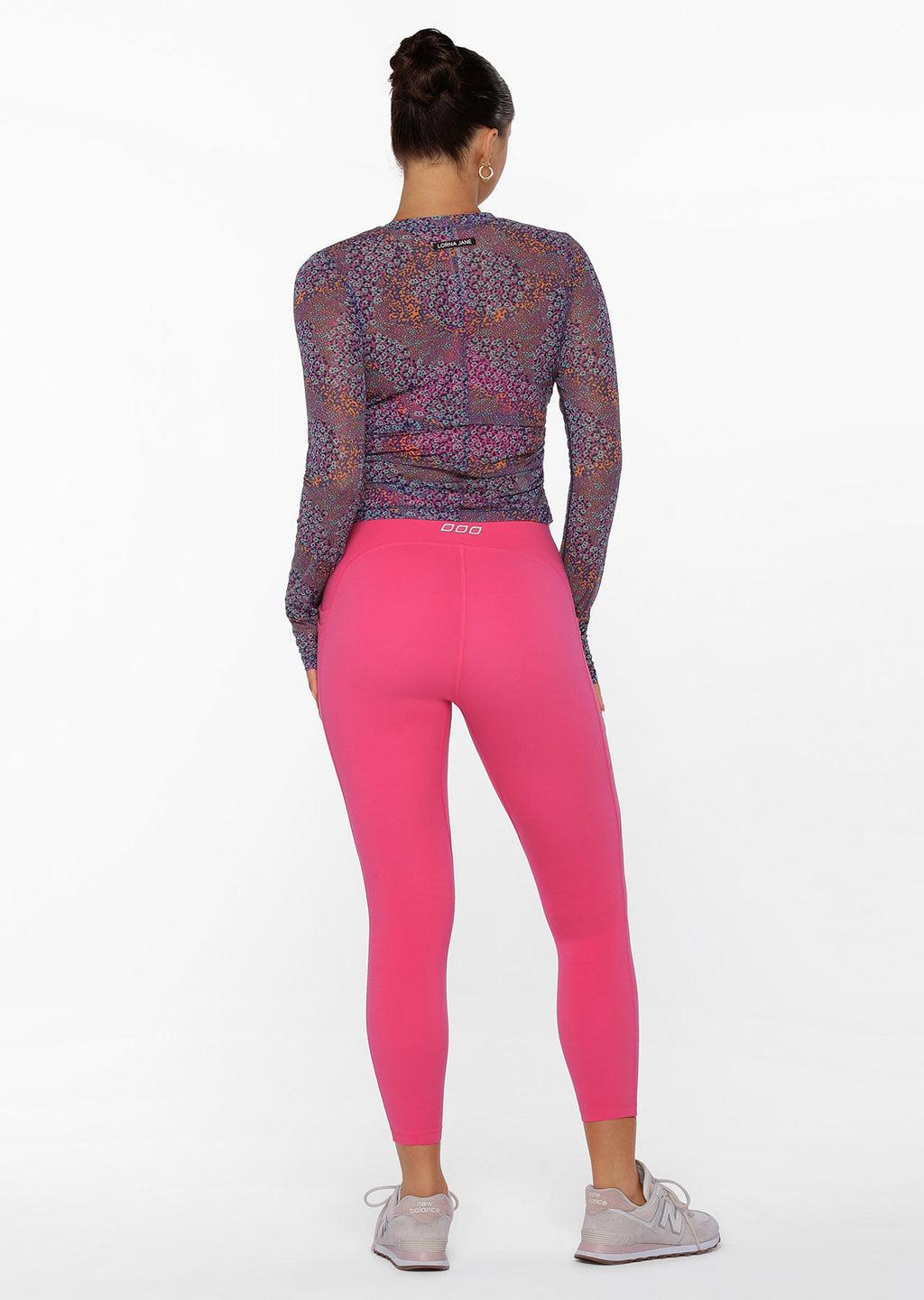 Midnight Ditsy Active Long Sleeve Mesh Top