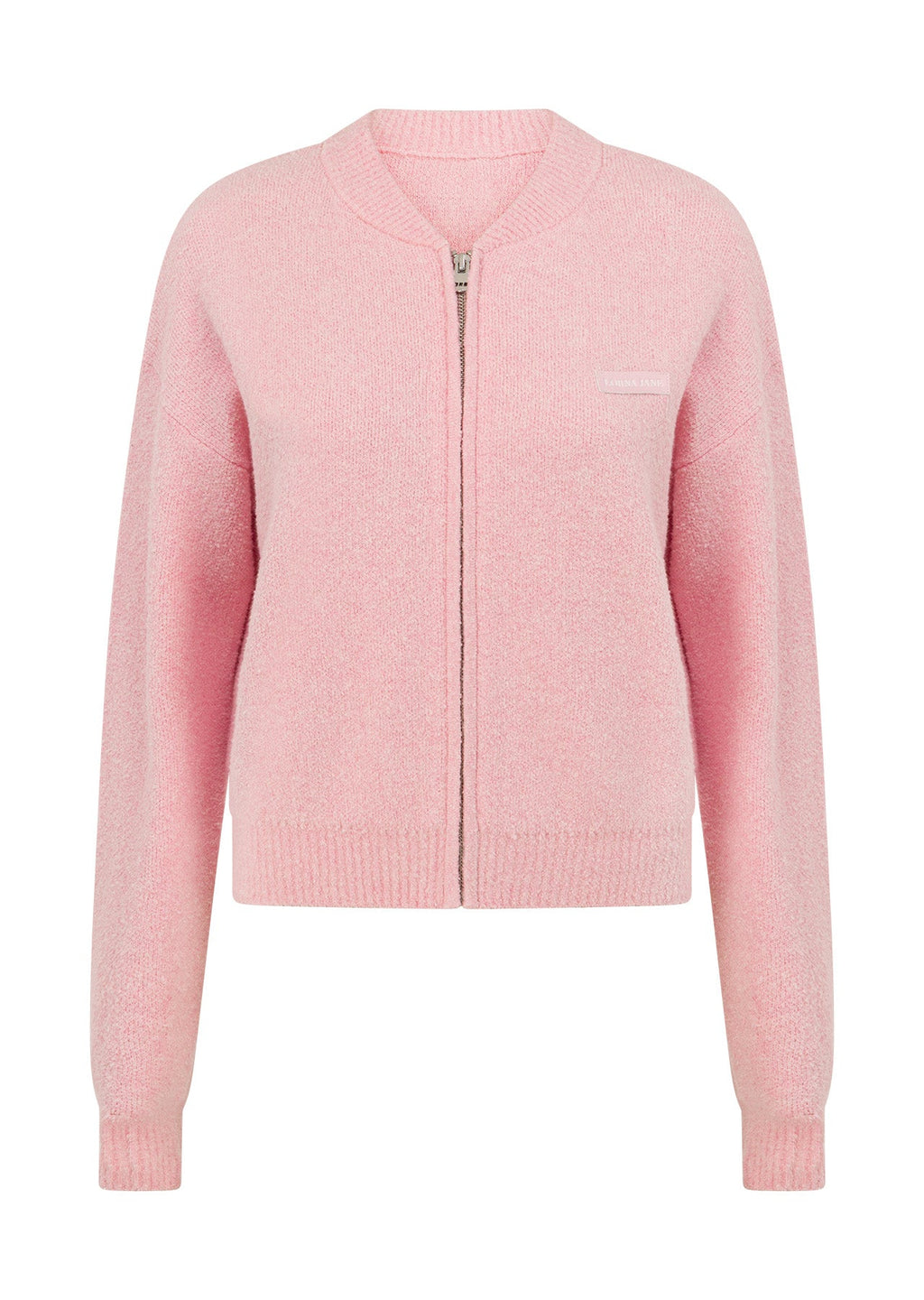 Boucle Knit Bomber Jacket