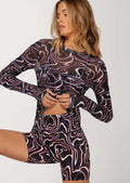 Meta Luminous Long Sleeve Mesh Top