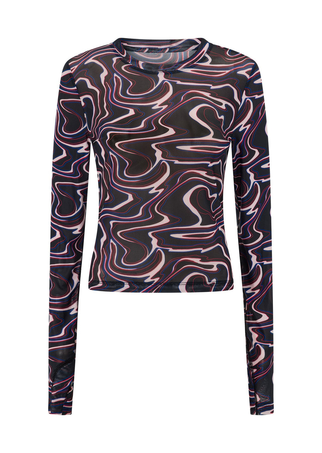 Meta Luminous Long Sleeve Mesh Top