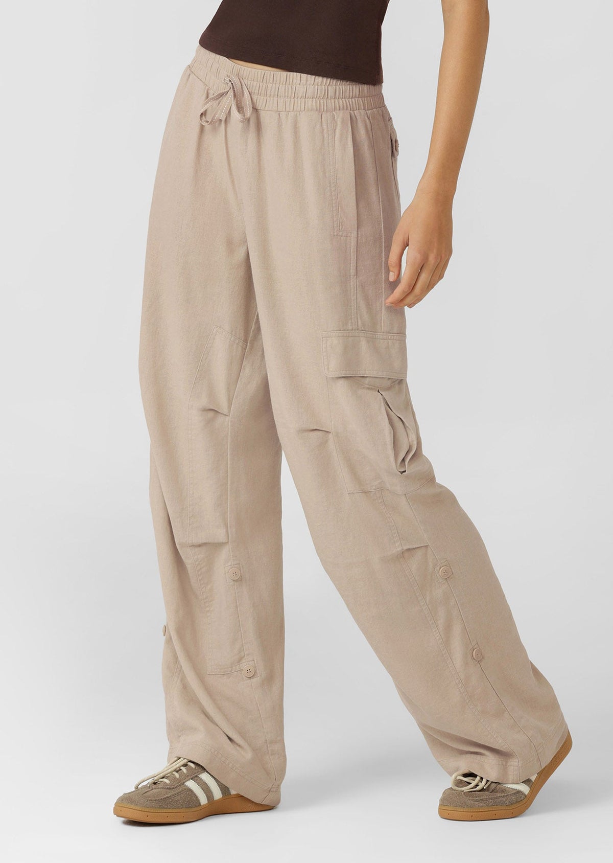 Linen Flashdance Wide Leg Cargo Pants