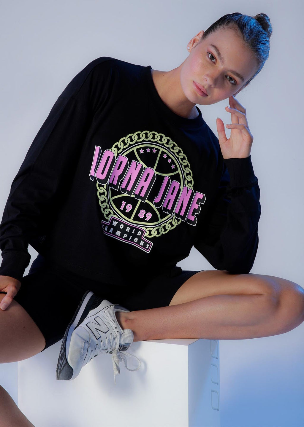 Chain Cropped Long Sleeve Top