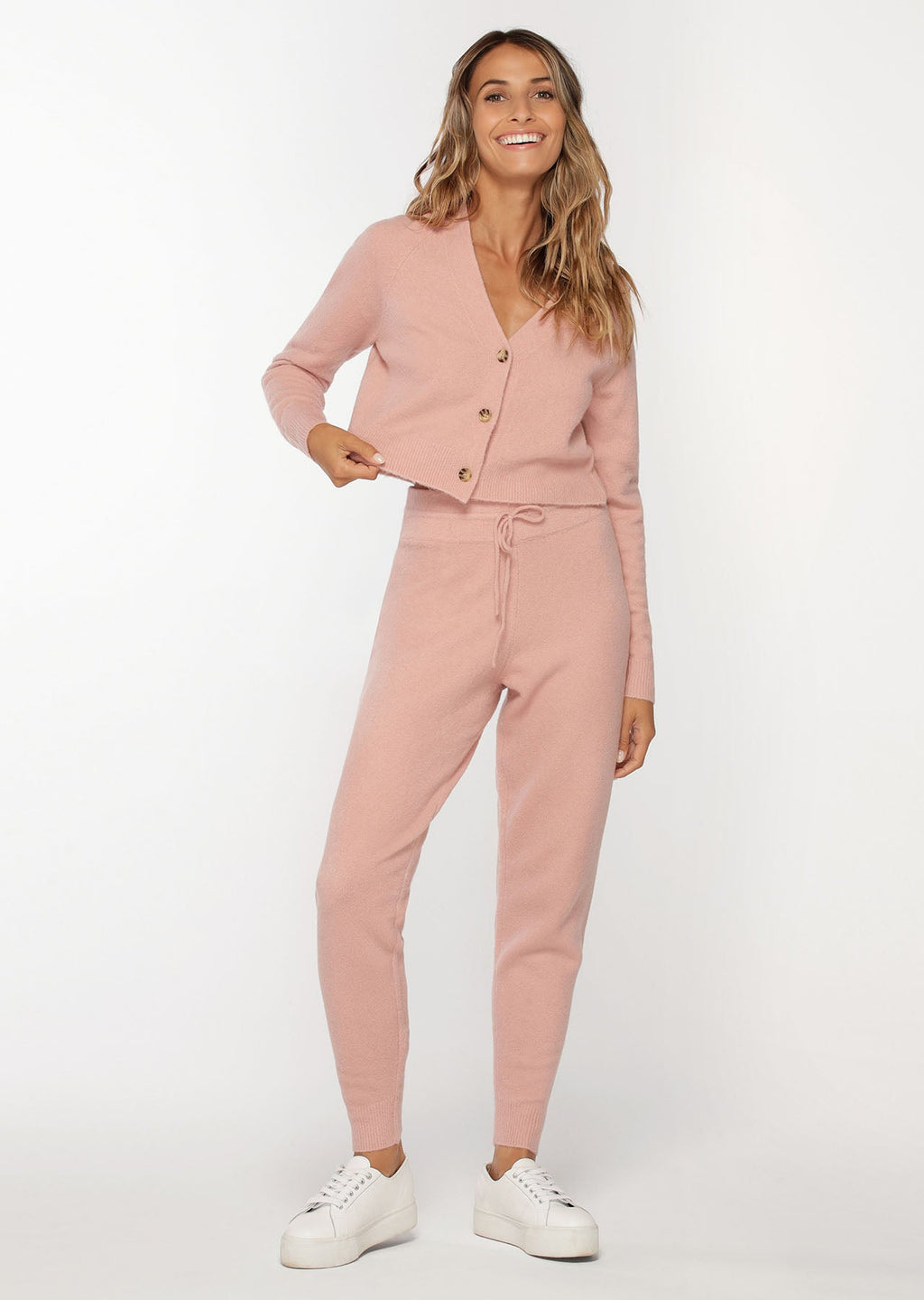 Button Up Cropped Knit Cardigan