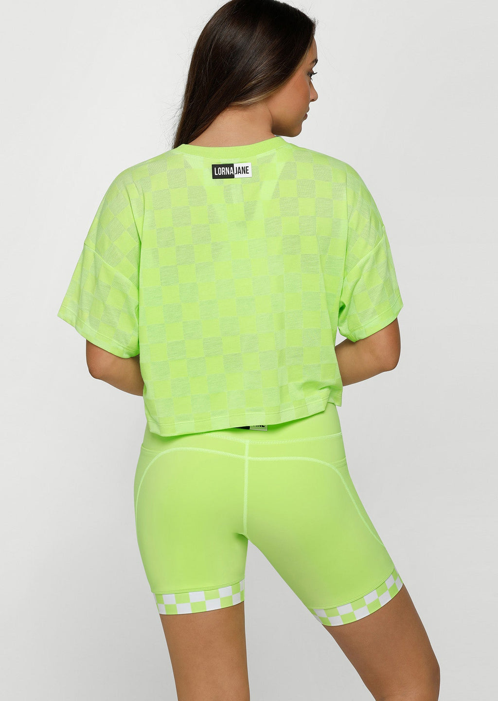 Checkerboard Burnout Cropped Tee