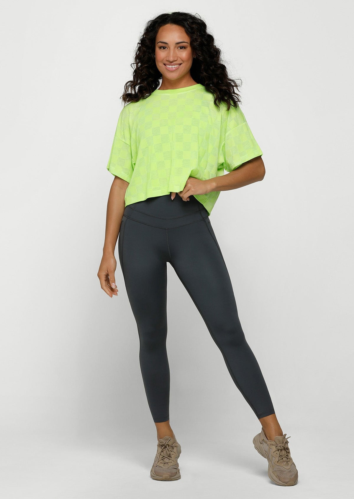 Checkerboard Burnout Cropped Tee