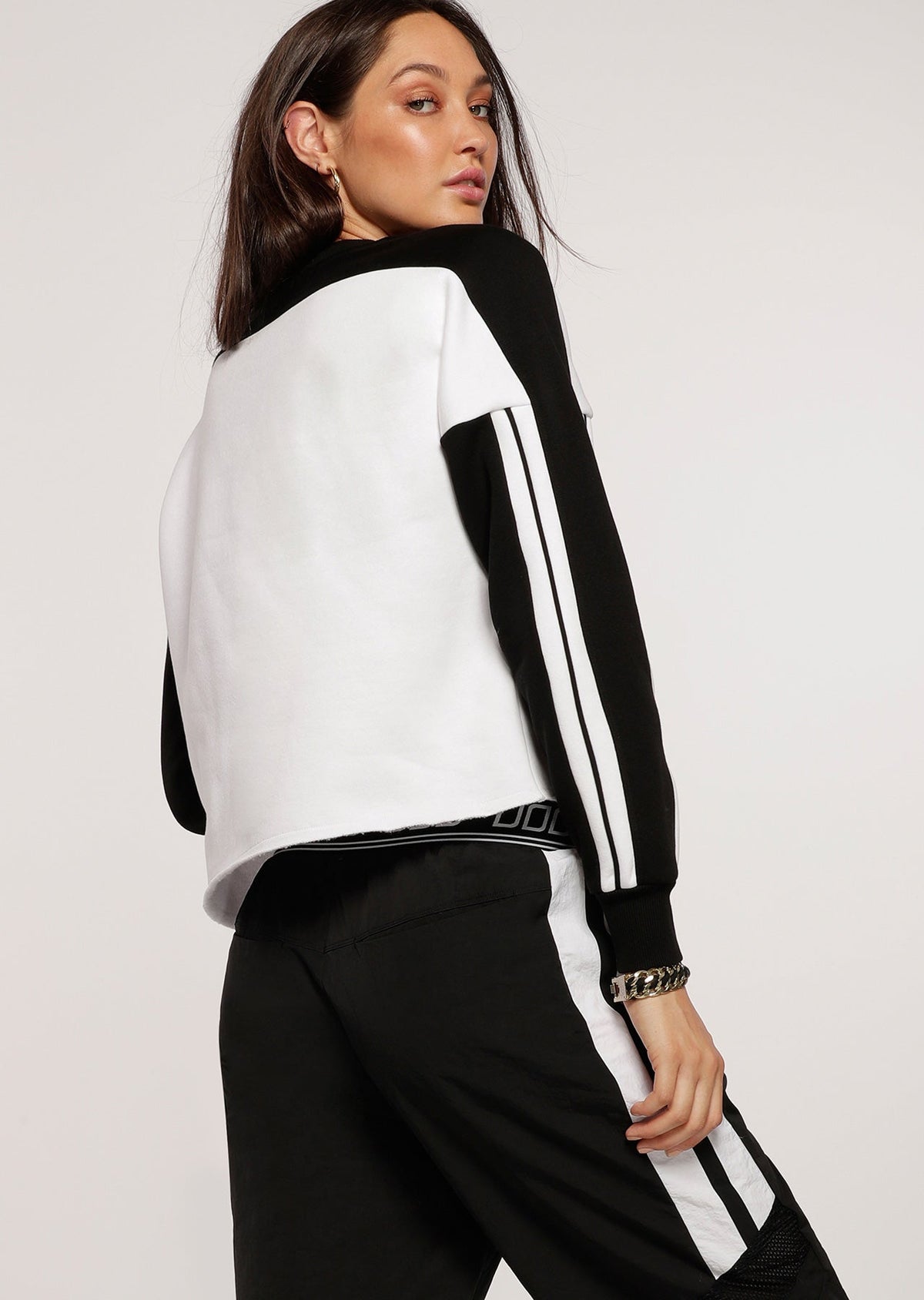 Colour Block Cropped Sweat