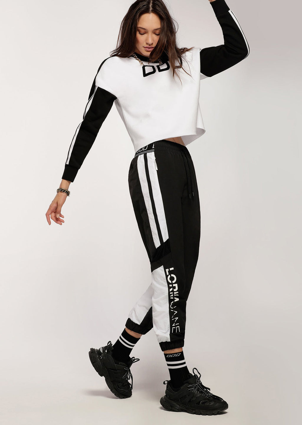 Colour Block Cropped Sweat