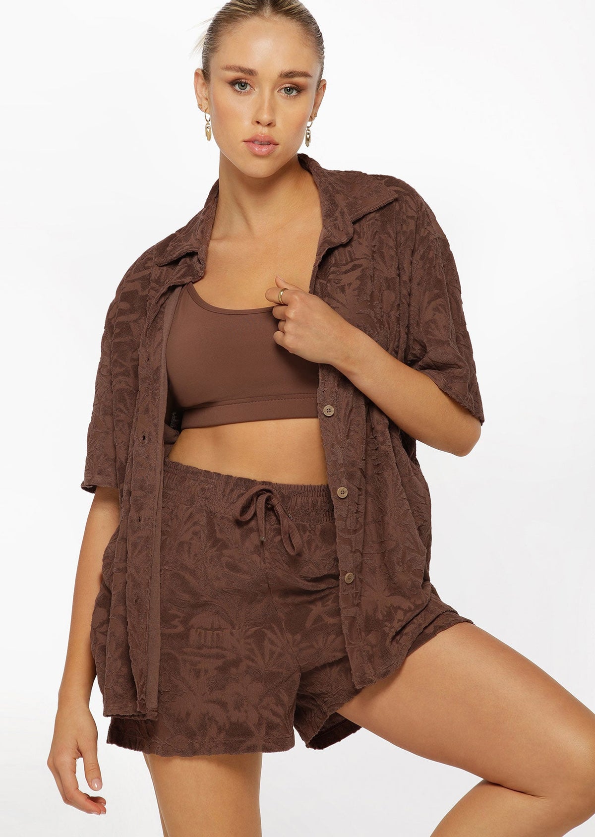 Dusty Palm Towelling Shirt