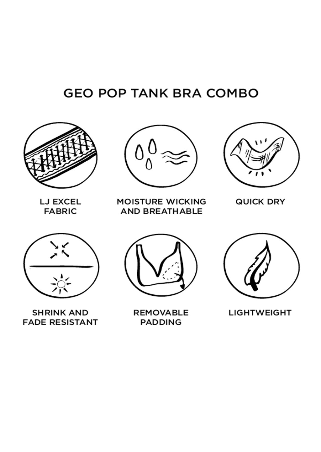 Geo Pop Tank Bra Combo