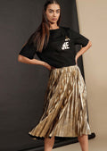 Golden Pleated Skirt