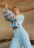 Merino Blend Cropped Stripe Knit