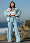 Merino Blend Knit Wide Leg Pants