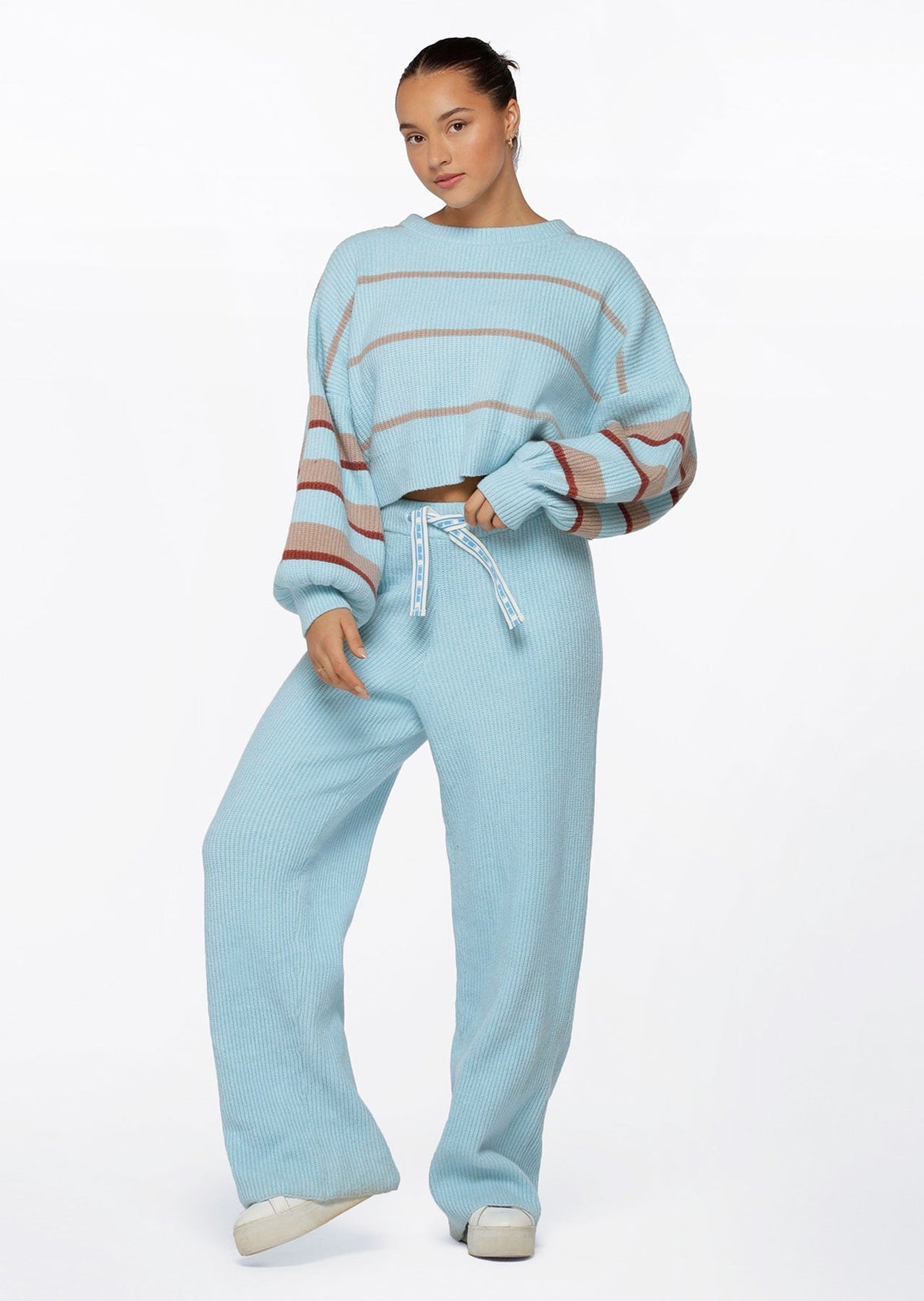 Merino Blend Knit Wide Leg Pants