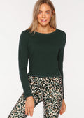 Open Back Cropped L/Slv Top