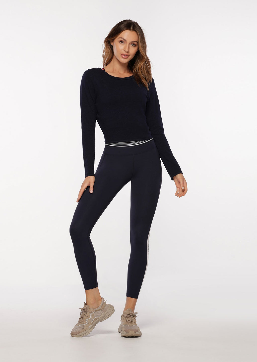 Open Back Cropped Long Sleeve Top